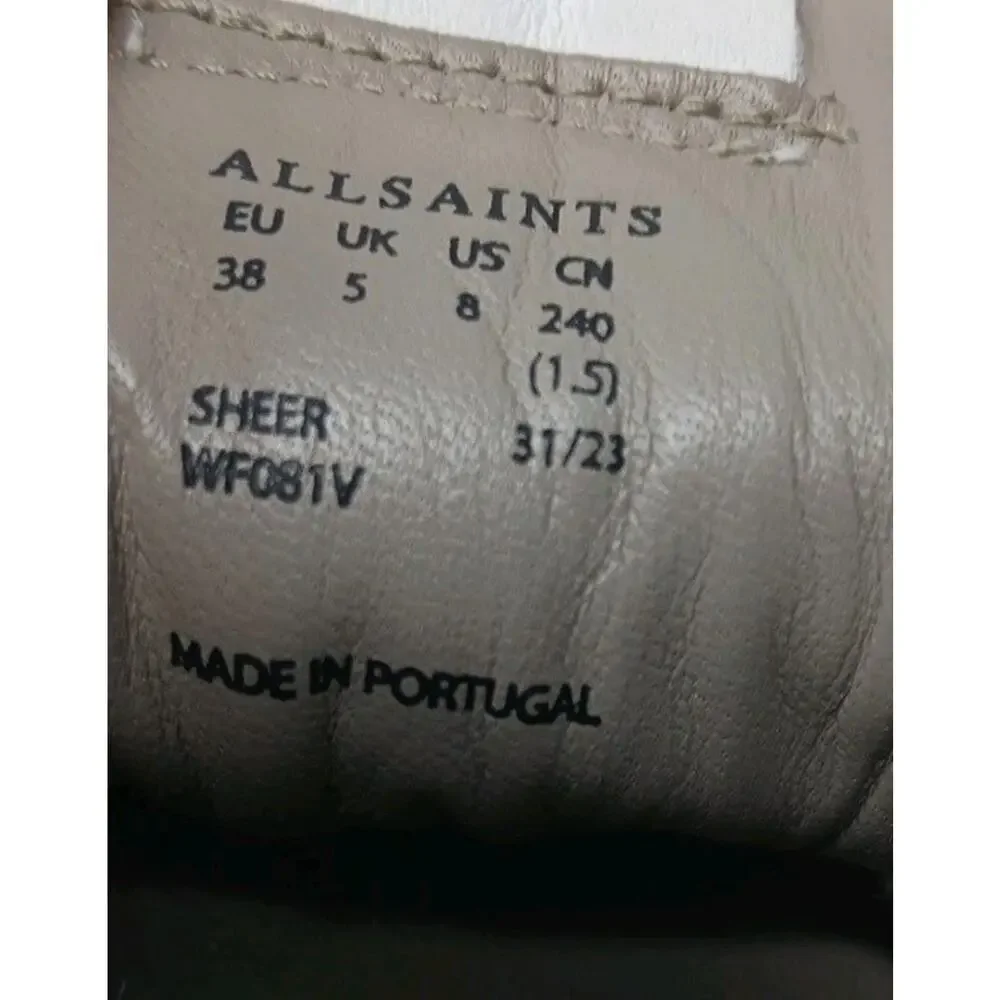 Allsaints Shana Low Top Sneakers 01-11-94 Men Size 8 Luxury Shoes Sheer WF081V